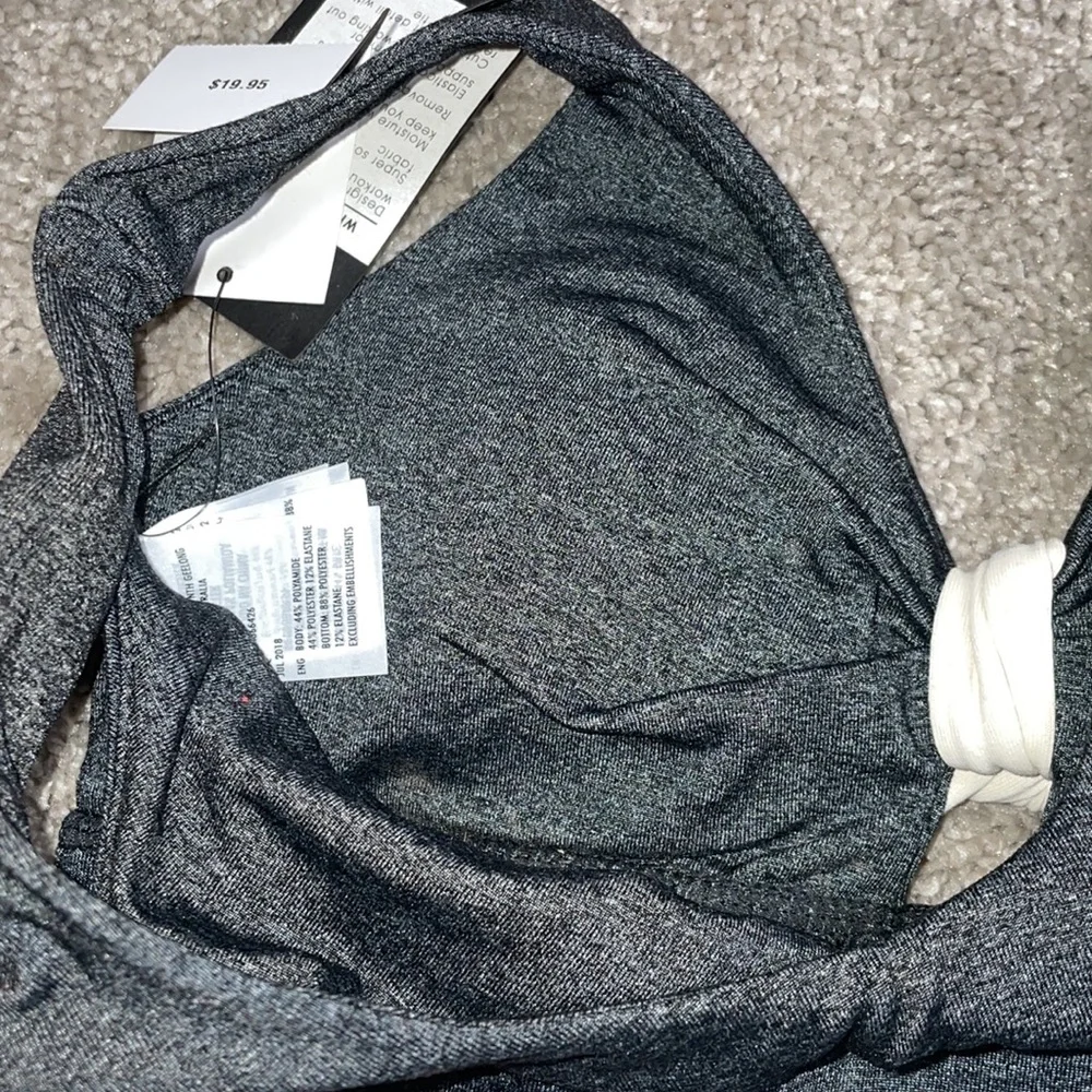 Cotton On Body bra top with bow charcoal color size S new